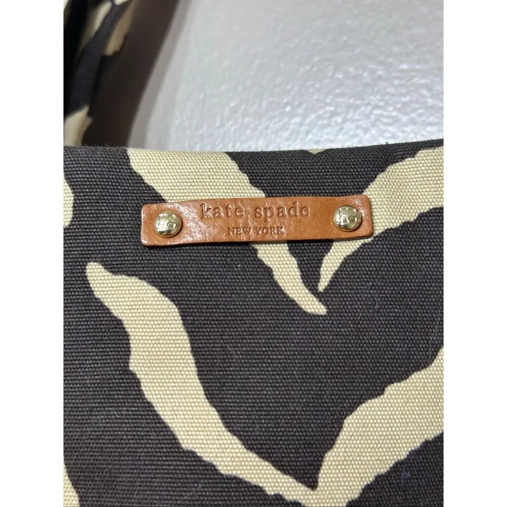Kate Spade Signature Bold All-Over Zebra Print Hobo Handbag Purse